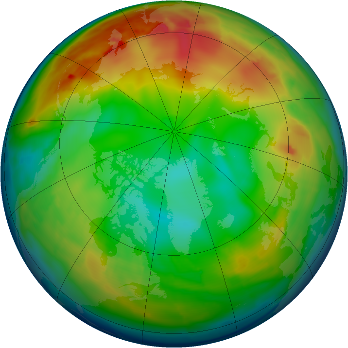 Arctic ozone map for 22 December 2009